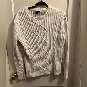 Banana‎ Republic Cream Fisherman Cable Knit Sweater Womens M